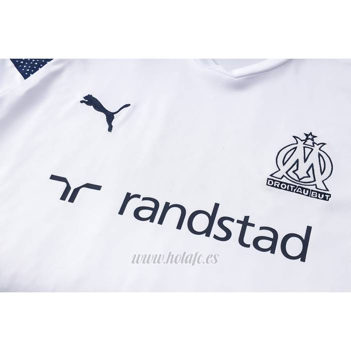 Chandal del Olympique Marsella Manga Corta 2022-2023 Blanco - Pantalon Corto